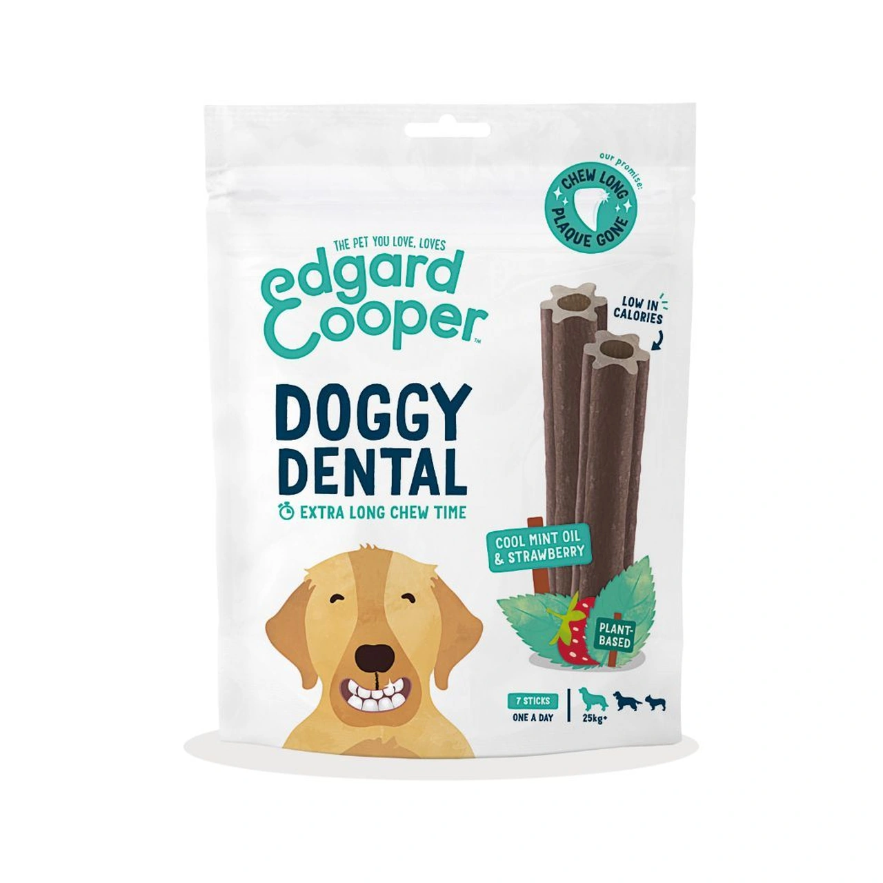 Edgard & Cooper Doggy Dental jordbær og mynte L 7 stk